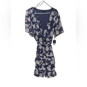 Vera Wang Wrap dress spring purple elegant womens dress size XL